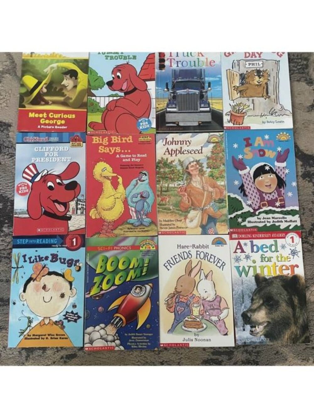 Scholastic Children's Book Lot: Curious George, Clifford & Friends Early Readers